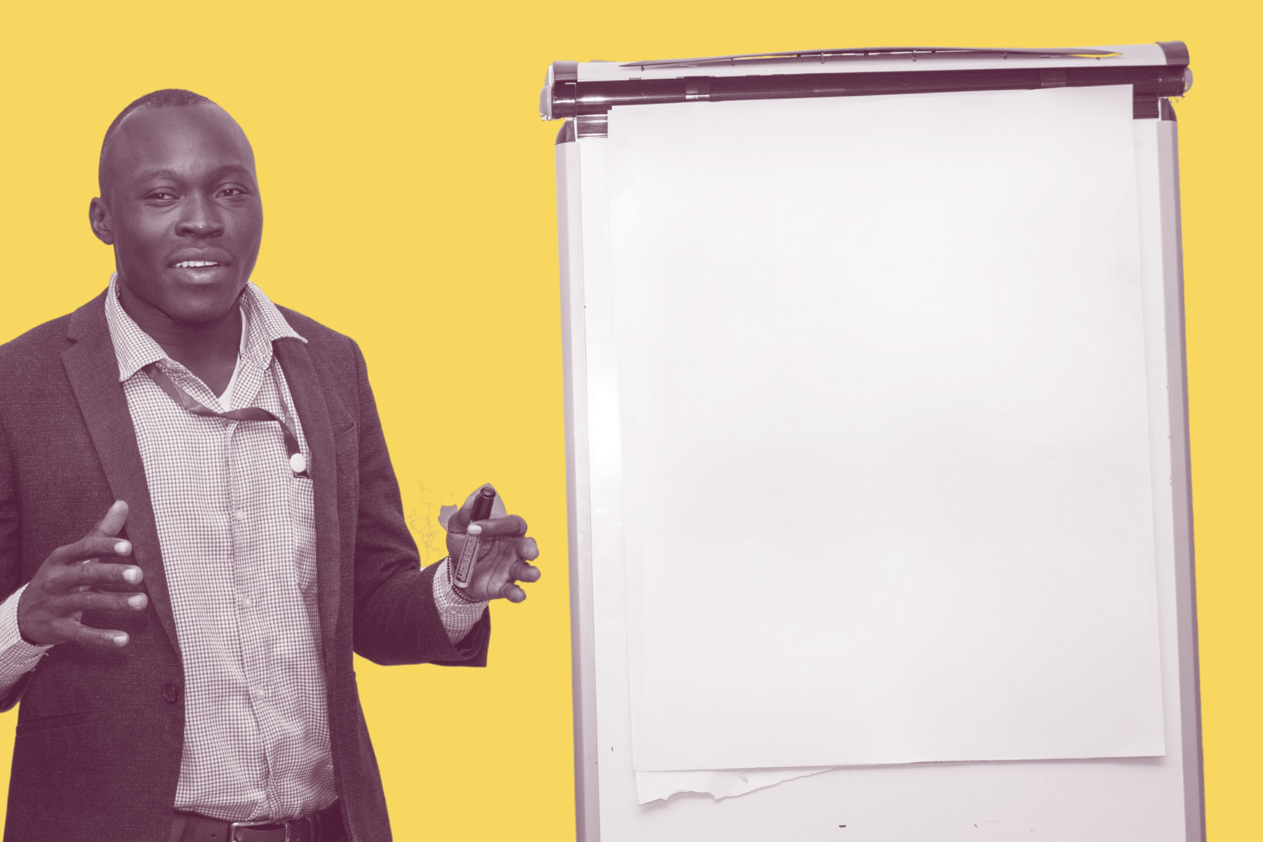 Man with whiteboard